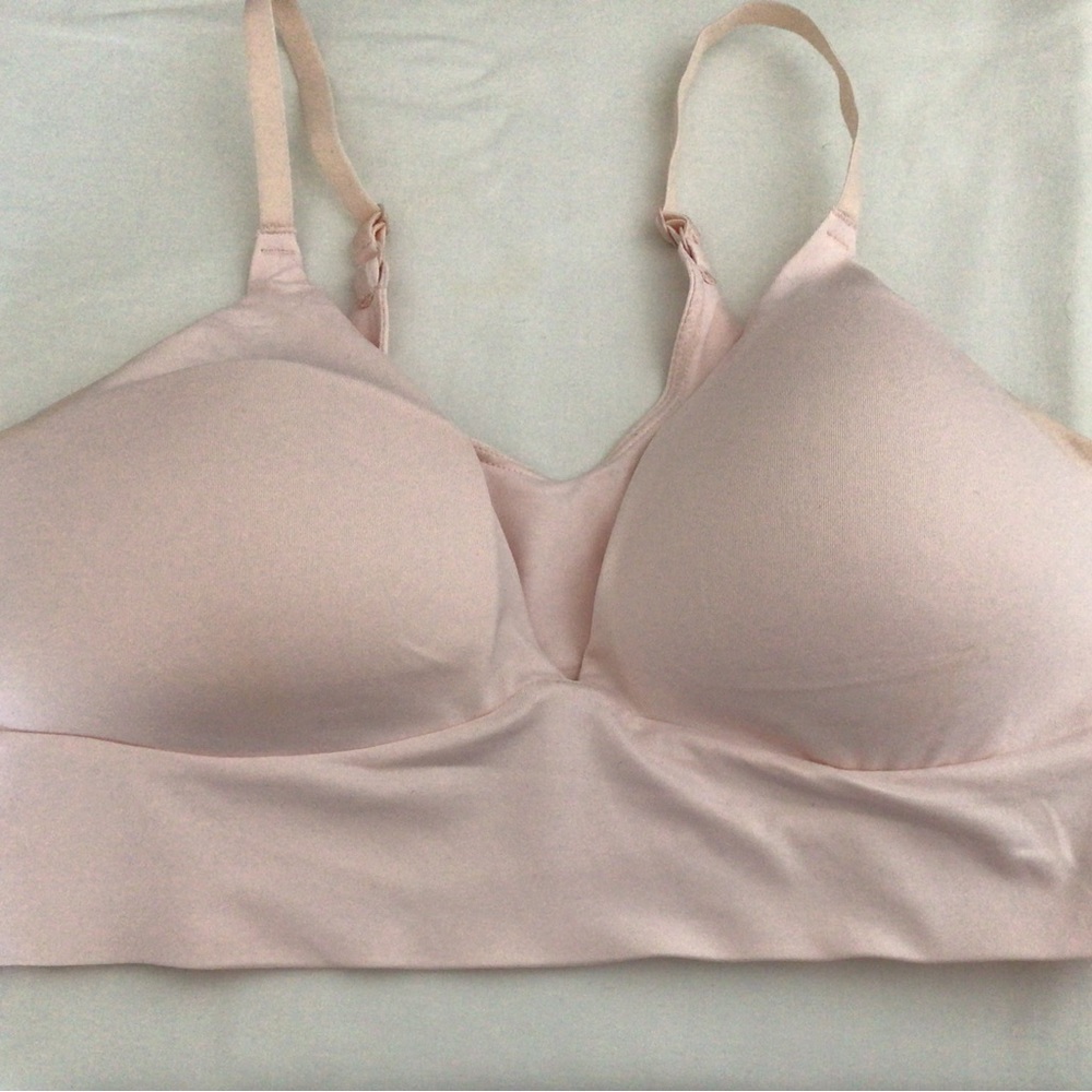 Ladies Pink Satin Bra Large